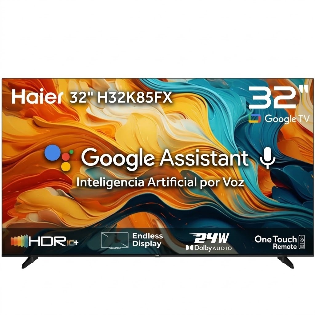 Smart TV Haier 32" Google TV Inteligencia Artificia Sin Bordes