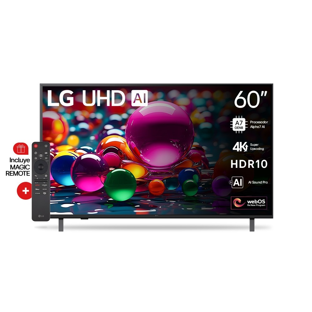Smart TV LG 60" 4K UHD Inteligencia Artificial Borde Fino